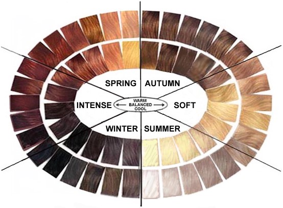 hair colors arranged in harmonic sequence